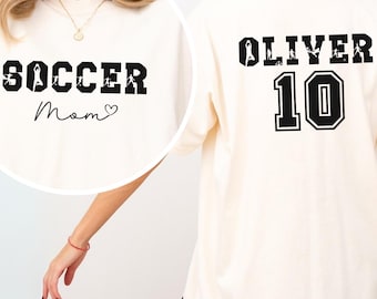 Soccer Mom Sweatshirt Personalized With Kid Name And Number, Custom Soccer Mom Sweater, Game Day Soccer Mama Gift, Soccer Season Shirt