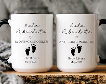 Pregnancy Announcement Spanish Mug Anuncio de Embarazo Abuelos Espanol Baby Announcement to Grandparents New Grandma Gift Abuela y Abuelo