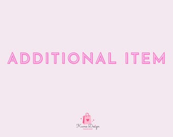 Può includere: Sfondo rosa con le parole "ADDITIONAL ITEM" in un carattere rosa. Una borsa della spesa rosa con un cuore si trova nell'angolo in basso a destra, con il testo "Kavas Design FASHION SHOP".