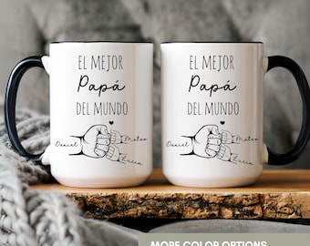 Personalized Dad Mug, El Mejor Papa Del Mundo Cup, Custom Dad Mug, Spanish Mugs, Spanish Dad Gift, Fathers Day Gift, Custom Dad Mug
