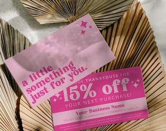 Retro Customer Coupon Card, Client Discount Card for Small Business Marketing, Loyalty Discount Card for Lash, Nail, Salon, Hair Coupon, AMY