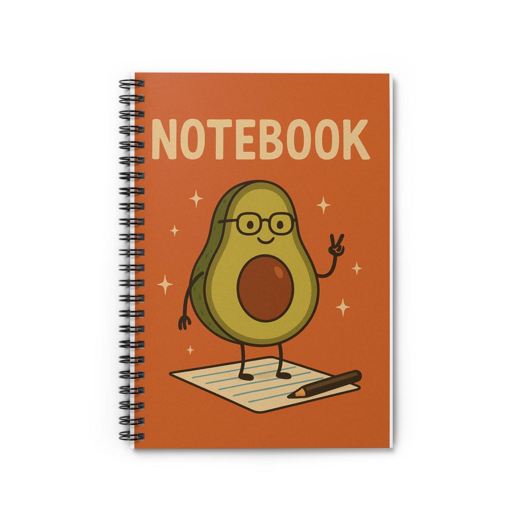 Avocado Spiral Notebook - Fun, Groovy Design for Writers, Students ...