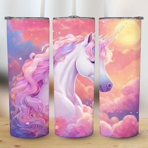 Einhorn, Digitaldruck, Fantasy Kunst, Pastellfarben, magische Kreatur, Wanddeko, verträumte Landschaft, Einhörner, rosa Wolke, Sternenhimmel, Einhorn