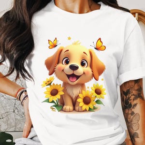 Schattige puppy, digitaal T-shirtontwerp, cadeau huisdierliefhebber, hoodieontwerp, dierenkunst, sublimatieontwerp, T-shirtontwerp