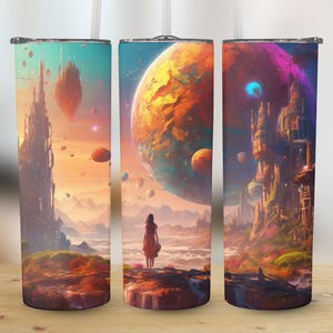 Otherworldly Digital Download, Fantasy Planet Art, Sci Fi Landscape, Digital Tumbler Design, Surreal Travel Art, Dreamy Worlds Digital