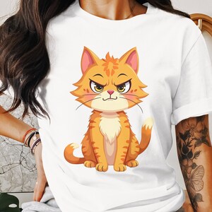 Angry Cat Png, Svg, T-Shirt Design, Tee Design, Hoodie Design, Cute Pet, Digital Print, Cat Lover Gift, Cartoon Cat, Vector