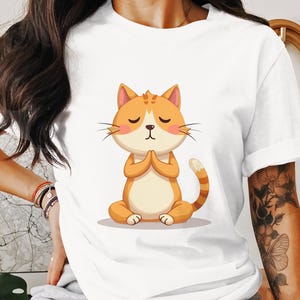 Zen Cat Digital Design, T-Shirt Tee Design, Meditating Cat Png Svg, Funny Cat Art, Hoodie Design, Pet Lover Gift, Cute Animal Design