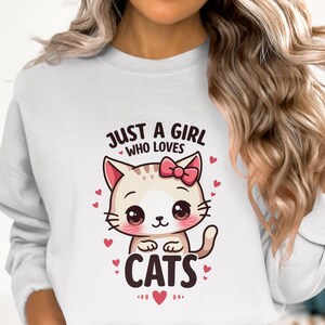 Cat Lover T-Shirt Design, Digital Download, Cute Kitten Art, Gift for Cat Mom, Girls Cat Graphic, Funny Cat Svg, Pet Owner Png