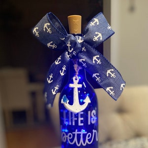 Life is Better at the Lake Lighted Bottle
