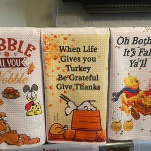 Fall Cartoon Kitchen Towels