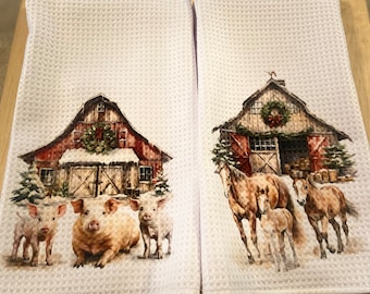 Christmas on the Farm Kitchen Towels