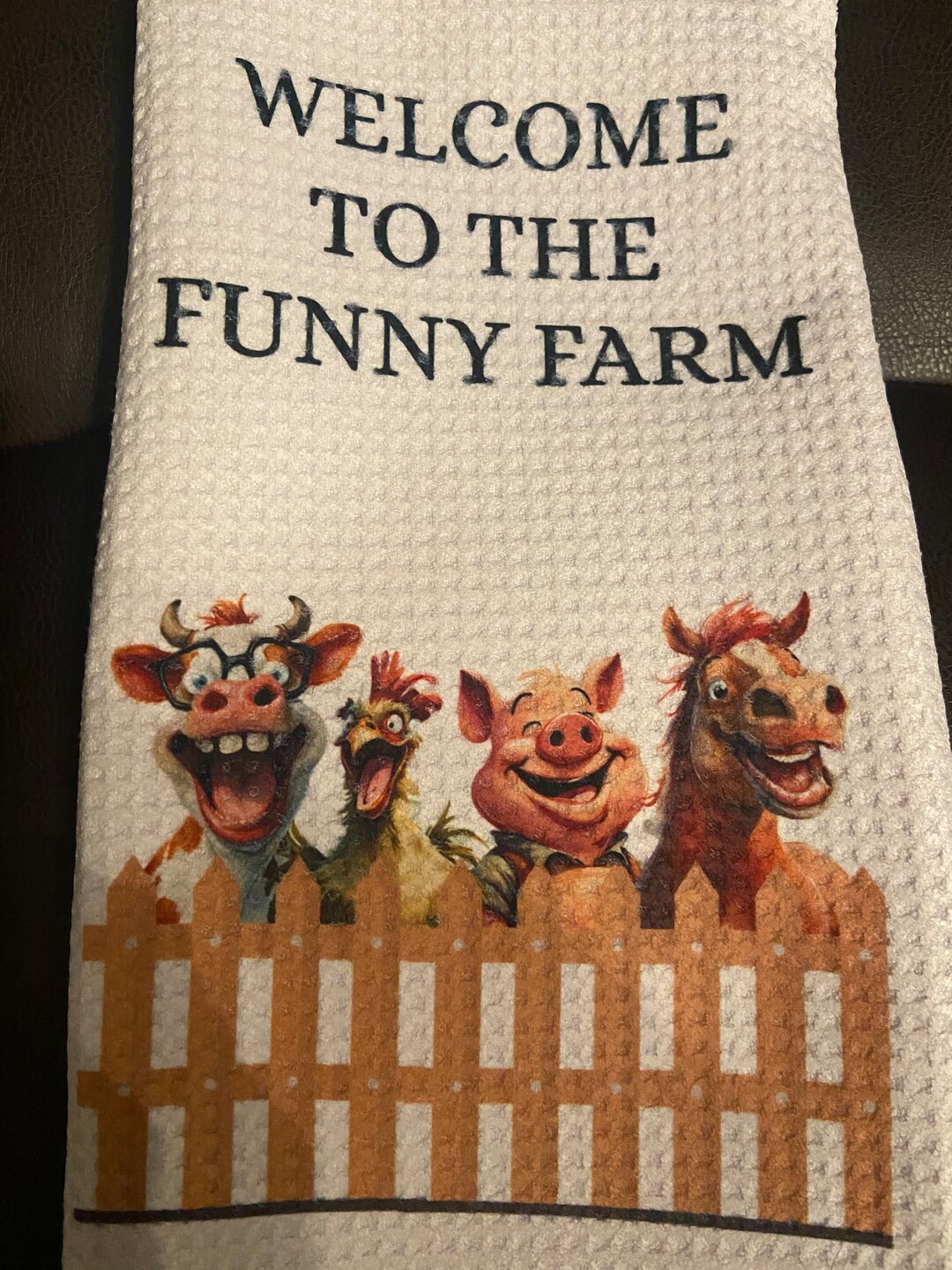 Funny Farm Kitchen Towel Etsy