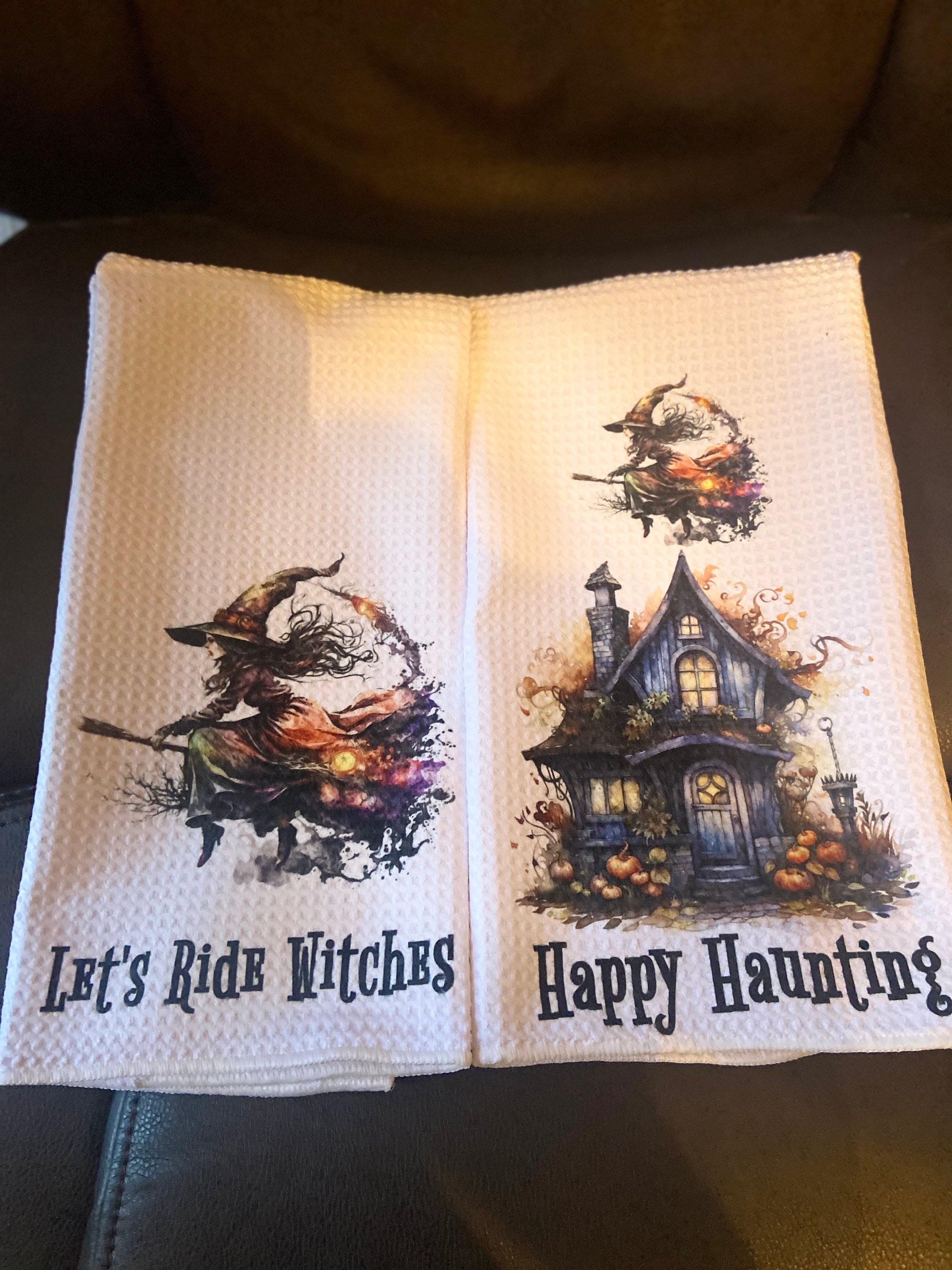 Witches Haunted Kitchen Towels - Etsy