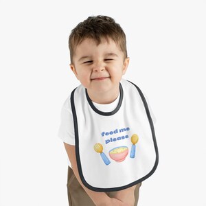 Cute Baby Bib ,Feed Me Please ,Soft Jersey Bib for Mealtime, Baby Shower Gift, Toddler Accessories, Fun Feeding Supplies, New Parent