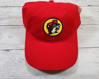 Buc-ees Red Baseball Adjustable Hat 100% Cotton