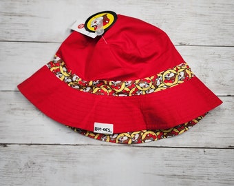 Buc-ees Red Yellow Reversible Bucket Hat Youth