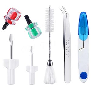 7-Piece Sewing Machine Repair Kit Mini Screwdriver Set Double-Headed Lint Brush High-Quality Sewing Accessories for Maintenance & Cleaning