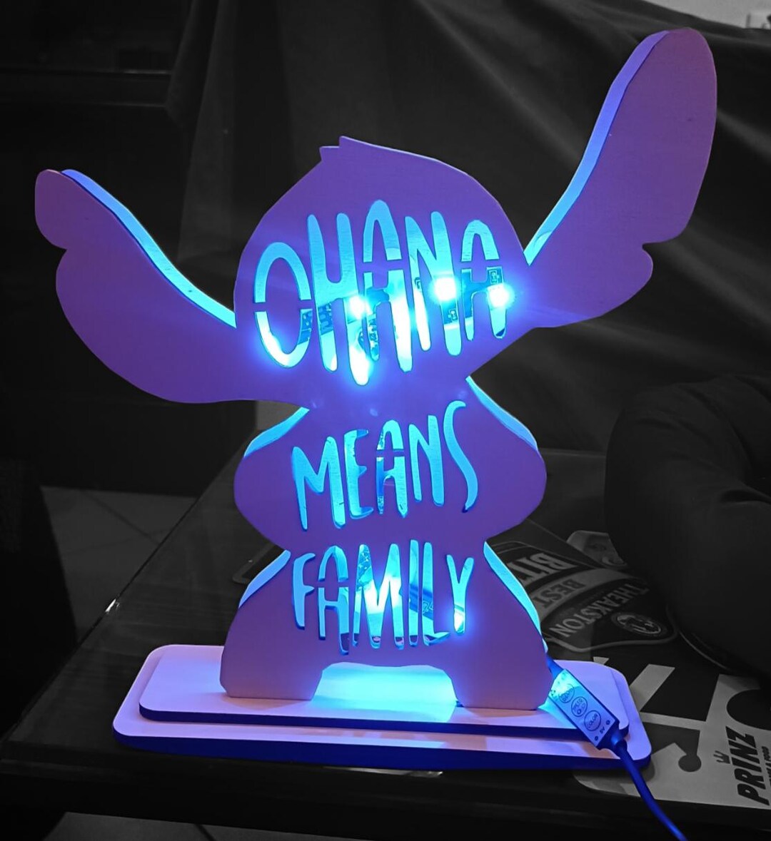 スティッチ オハナ 木製 RGB ランプ/装飾品 - Etsy 日本