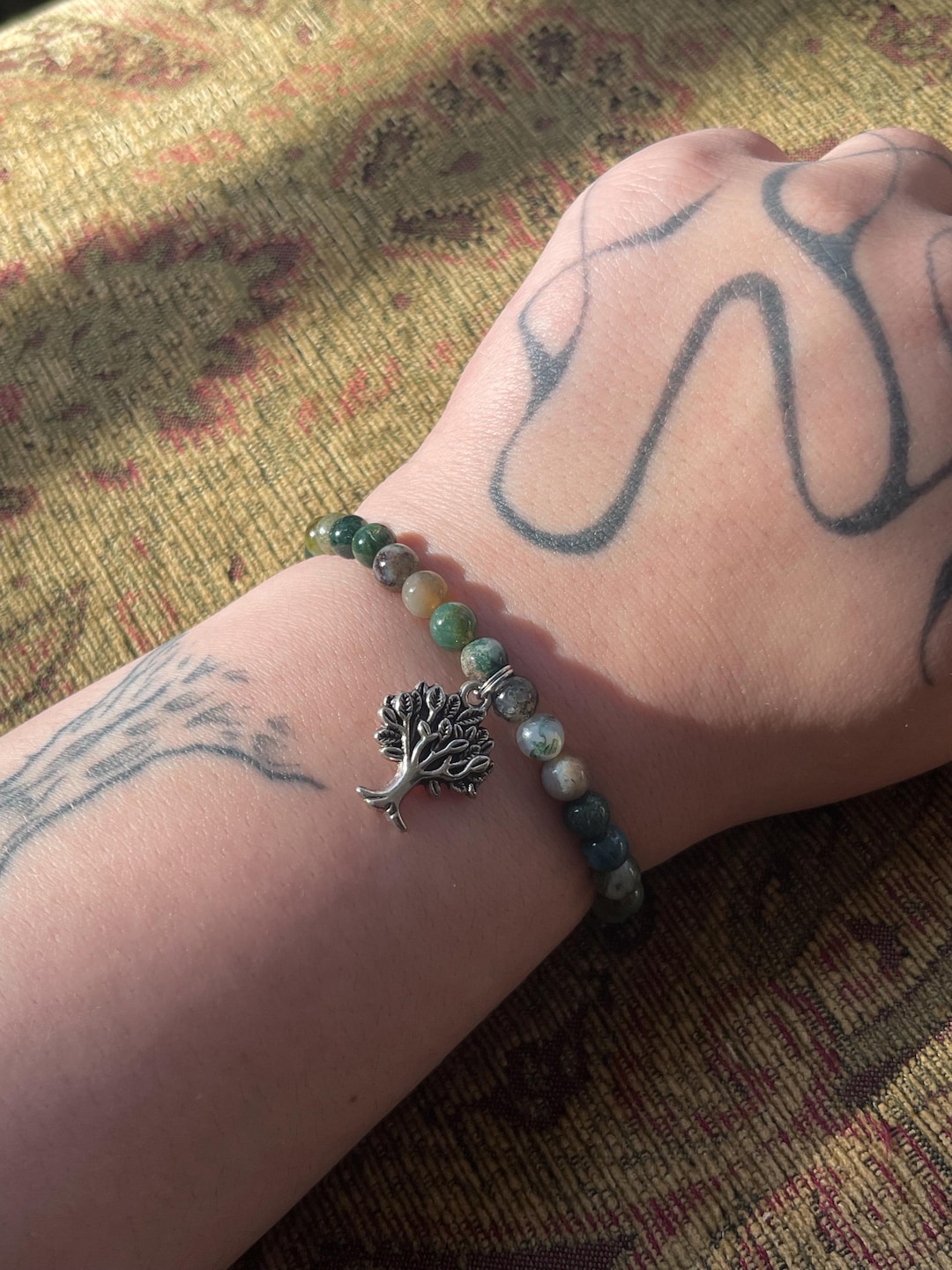Indian Agate Tree of Life Bracelet - Etsy