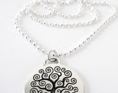 CELTIC Silver TREE of LIFE Necklace,Irish Necklace, Silver Tree of Life Necklace