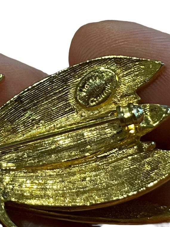 VTG Hattie Carnegie Brooch Pin Moth Locust Insect… - image 4