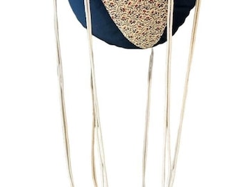 VTG Hot Air balloon Calico Hand Crafted Plush Hanging Baby Room Nursery Decor