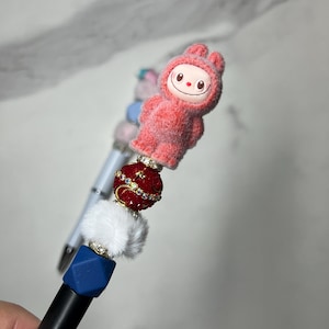Labubu Beaded Pen | Labubu Inspired Custom Pen | The Monsters Beaded Pen | Labubu Flocked Pen | Custom Gift Ideas for her and Him