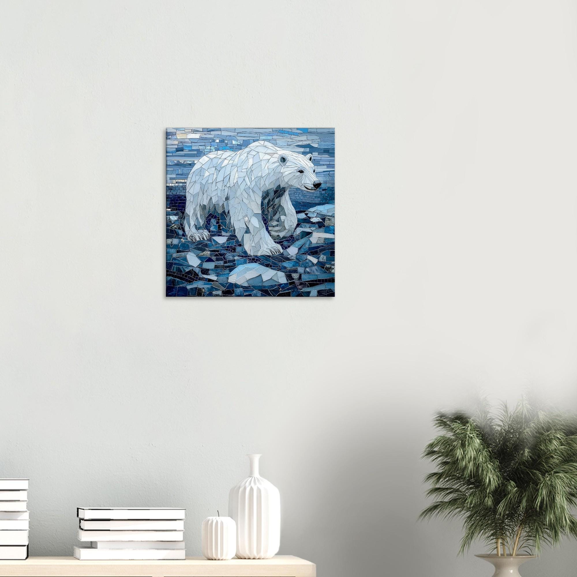 Majestic Polar Bear, Mosaic Artwork Canvas of a Polar Bear, Mosaic Tile ...