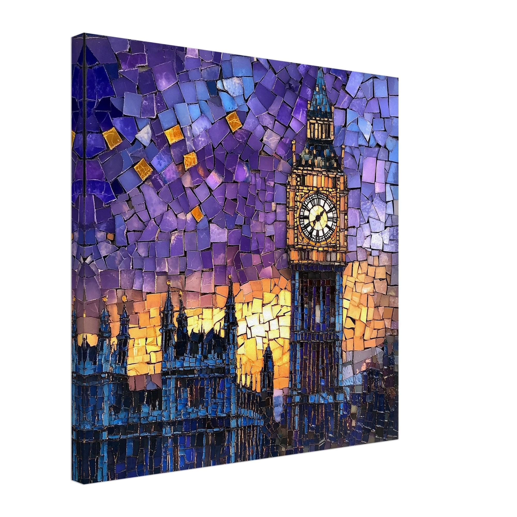 タイルモザイクアート　ビッグベン タイルモザイクアート ビッグベン ペンギン B&W モザイクタイル アート