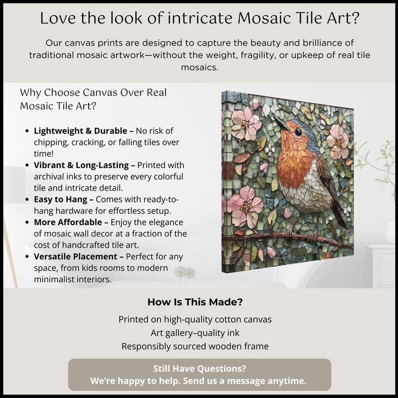 Arrendajo azul vibrante, lienzo con obra de arte en mosaico de un pájaro colorido, impresión artística en mosaico imagen 8