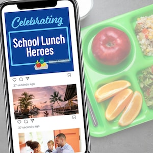 School Lunch Heroes Day, School Cafeteria Staff Appreciation, Social Media Post, Graphic Design, Square DIGITAL DOWNLOAD