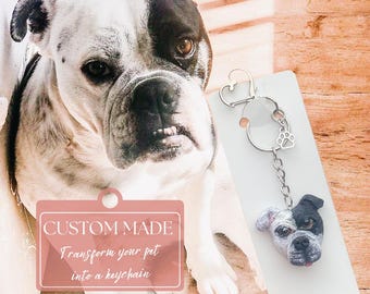 Personalised Pet Portrait Keyring | Pet Portrait Figure |  Custom made | Pet Lovers | handmade