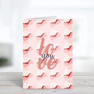 Love you | Heart envelope Card | Valentines Card | Love letter Card | Anniversary - Love Card for Him or Her