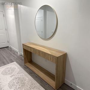Fluted Console Table with Drawers | Modern Entryway Sofa Table