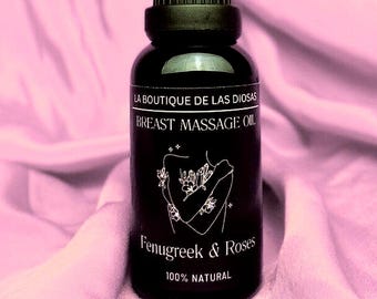 Massaggio al seno - Olio da massaggio al fieno greco e alla rosa (100% naturale e fatto a mano)