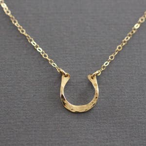 Delicate Necklace, Dainty Necklace, Tiny Gold Horseshoe Necklace, Small, Thin Necklace, Good Luck, Wedding Gift, Bridesmaid Gift