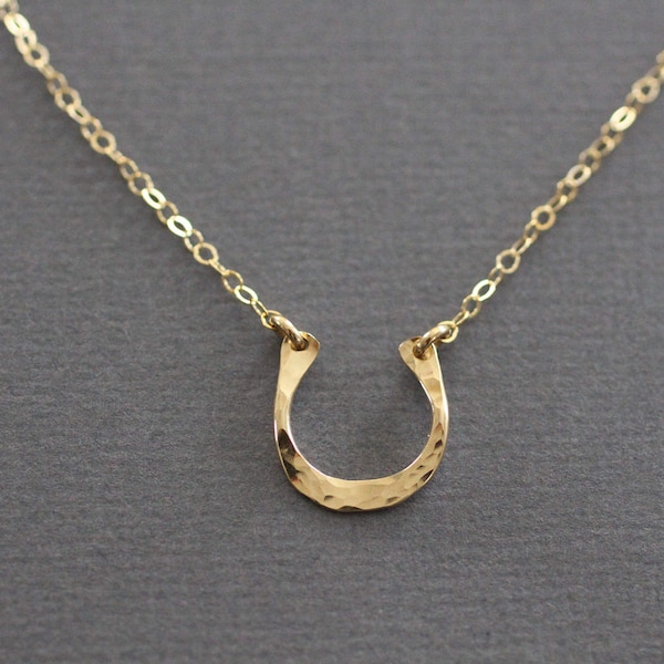 Delicate Necklace, Dainty Necklace, Tiny Gold Horseshoe Necklace, Small, Thin Necklace, Good Luck, Wedding Gift, Bridesmaid Gift, N176