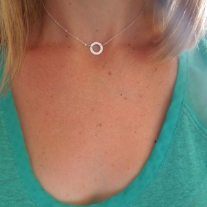 Choker, Delicate Choker, Karma Choker, Circle Necklace, Dainty Necklace, Sterling Silver, Gold Circle