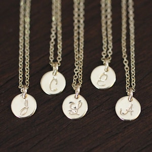 Gold Necklace, Dainty Gold Necklace, Dainty Necklace, Gold Initial Necklace, Gold Filled Necklace, Tiny Disc Necklace, Gift for Her, N06