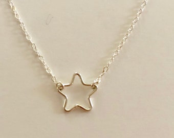 Star Necklace, Dainty Gold Necklace, Delicate Necklace, Sterling Silver Star, Silver Necklace, N159