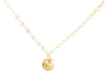 Tiny Necklace, Delicate Necklace, Sterling Silver, Disc Disk, Tiny Circle, Silver Medallion, Dainty Silver Necklace, Layering Necklace, N167