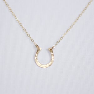 Delicate Necklace, Dainty Necklace, Tiny Gold Horseshoe Necklace, Small, Thin Necklace, Good Luck, Wedding Gift, Bridesmaid Gift, N176 image 2