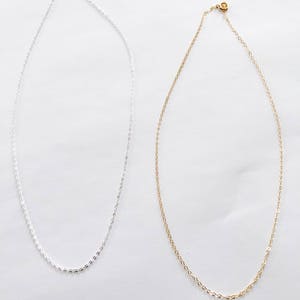 Sterling Silver Chain, 14k Gold Filled Chain, Plain Chain, Plain Necklace, Delicate Layer, Add your own charm or pendant