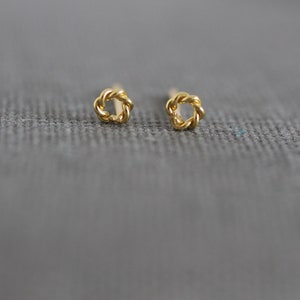 Tiny Circle Stud Earrings, Sterling Silver Posts, Dainty Gold Circle, Second Third Piercing, Barely There, Itty Bitty, Super Tiny E30 image 3