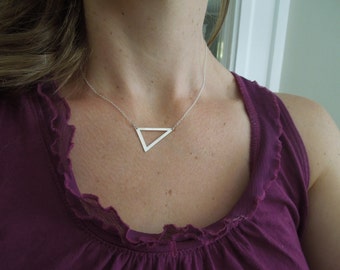 Dainty Necklace, Simple Gold Necklace, Geometric Necklace, Triangle Necklace, Sterling Silver, Silver Necklace,  Triangle Necklace, N158