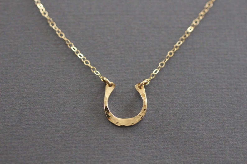 Delicate Necklace, Dainty Necklace, Tiny Gold Horseshoe Necklace, Small, Thin Necklace, Good Luck, Wedding Gift, Bridesmaid Gift, N176 14K GOLD FILLED