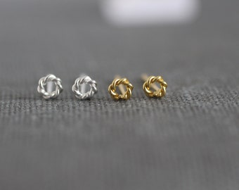 Tiny Sterling Silver Circle Stud Earrings: Second Piercing