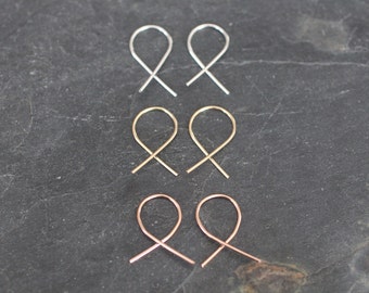 Minimalist Earrings, Open Hoops, Open Loops, Fish Hook Earrings, Hook Earrings, Dainty Earrings, Small Earrings,