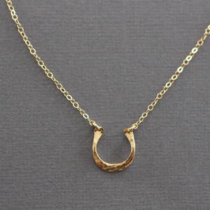 Delicate Necklace, Dainty Necklace, Tiny Gold Horseshoe Necklace, Small, Thin Necklace, Good Luck, Wedding Gift, Bridesmaid Gift, N176 image 5