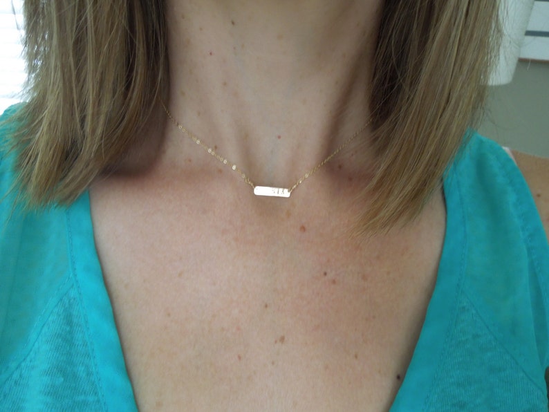 Gold Choker Gold Bar Necklace Gold Bar Bar Choker Dainty Etsy